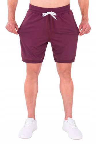 Spodenki męskie bordowe JAVIER Rozmiar - L na Arena.pl