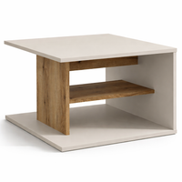 STOLIK KAWOWY ŁAWA 60X60 KASZMIR DĄB NATURALNY NOWOCZESNA ŁAWA Z PÓŁKĄ