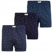 Bokserki Męskie Luźne Bawełniane 100% Gładkie KLASYCZNE KOLOROWE MORAJ - M