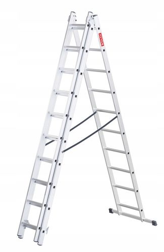 Drabina aluminiowa 3x10 stopni wielofunkcyjna produkt POLSKI hak GRATIS na Arena.pl