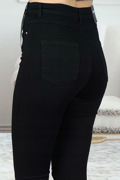 KLASYCZNE JEANSY DAMSKIE WYSOKI STAN CZARNE 38-48 zdjęcie 7