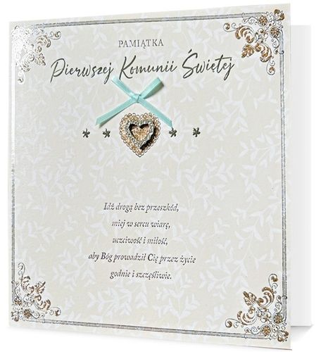 KARTKA NA KOMUNIĘ PAMIĄTKA KOMUNII ŚWIĘTEJ PREMUIM na Arena.pl