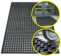 WYCIERACZKA GUMOWA AŻUROWA ZEWNĘTRZNA POD DRZWI Z NAJAZDEM MATA 90X150