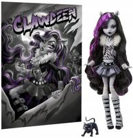 Monster High Lalka Reel Drama Straszny Seans Clawdeen Wolf Black & White