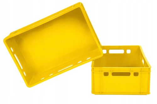 SKRZYNKA POJEMNIK EURO E2 ŻÓŁTA PLASTIKOWA MOCNA na Arena.pl