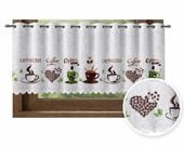 ZAZDROSTKA zazdroska firana kuchenna KAWA COFFE druk 100x40 + Obszycie