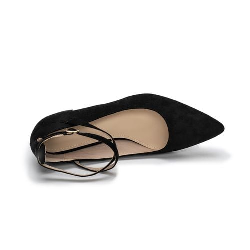 Eleganckie Czółenka Damskie na Obcasie z Paskiem Czarne Rozmiar 39 Skóra na Arena.pl