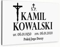 nadruk uv TABLICZKA NAGROBNA nagrobkowa 40x30 dibond nierdzewna biała