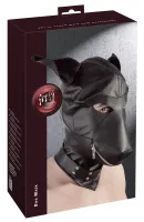 fetish collection maska pies z uszami czarna, kołnierz z pierścieniem