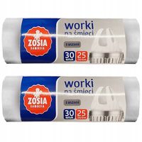 ZESTAW 2 PRODUKTÓW ZOSIA SAMOSIA WORKI NA ŚMIECI Z USZAMI 25 LITRÓW 30 SZT