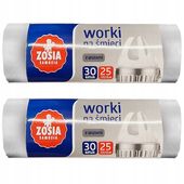 ZESTAW 2 PRODUKTÓW ZOSIA SAMOSIA WORKI NA ŚMIECI Z USZAMI 25 LITRÓW 30 SZT