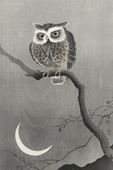 Plakat 61x91,5cm Long-Eared Owl, Koson Japoński Vintage do Salonu