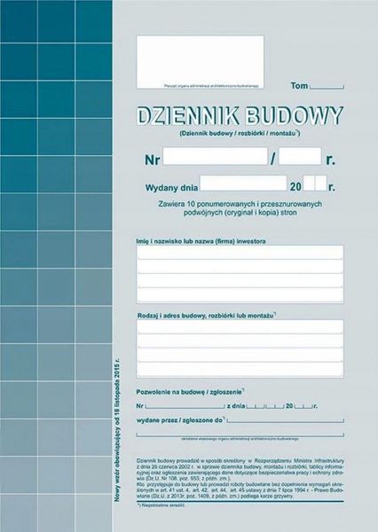 dziennik budowy a4 603-2 4565 zdjęcie 5