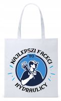 Dla Hydraulika Prezent Torba Eco Biała Shopper Z Nadrukiem Ze Zdjęciem