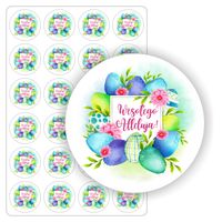 NAKLEJKI Wesołego Alleluja WIELKANOC prezent kopertę 24 szt. 5 cm