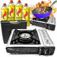 KUCHENKA turystyczna GAZOWA kartusz x4 STAL NIERDZEWNA CERTYFIKAT MaxiCamp