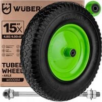 KOŁO DO TACZKI 15"X 4.00 X8" 130KG KÓŁKO DO TACZEK BEZDĘTKOWE MOCNE WUBER
