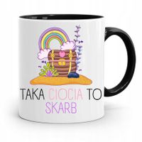 Kubek Czarny Prezent Dla Cioci Ciocia To Skarb Z Nadrukiem Ze Zdjęciem