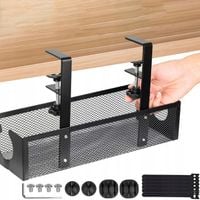 Organizer kanał na kable koszyk podblatowy M-340mm czarny Koszyk na Kable