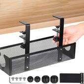 Organizer kanał na kable koszyk podblatowy M-340mm czarny Koszyk na Kable