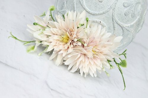 Grzebyk do włosów astry ozdoba PUDROWY RÓŻ ślub na Arena.pl