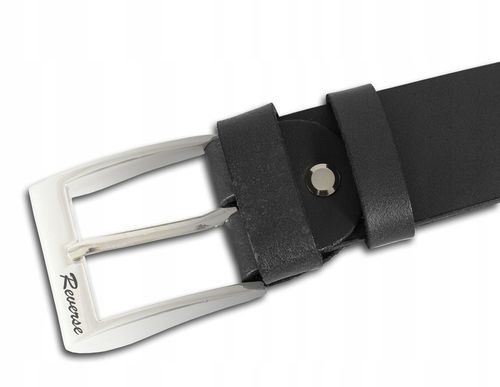 Szeroki skórzany pasek męski do jeansów REVERSE SKÓRA NATURALNA LICOWA 120 na Arena.pl