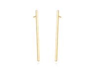 Pozłacane srebrne kolczyki celebrytki gładkie podłużne sztabki pręciki  srebro 925 Z1318E_Ga