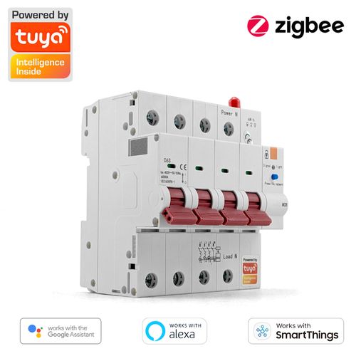 Bezpiecznik 3 Fazy Wyłącznik Zigbee 4P Tuya 63A 6KV Pomiar Energii Antena na Arena.pl