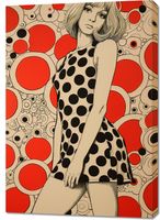 Obraz 70x100cm Czerwone Kropki