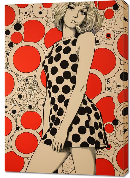 Obraz 70x100cm Czerwone Kropki zdjęcie 1