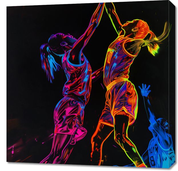 Obraz 70x70cm Mecz W Kosza zdjęcie 1