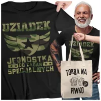 KOSZULKA NA DZIEŃ DZIADKA I BABCI ORYGINALNY PREZENT + TORBA NA PIWKO