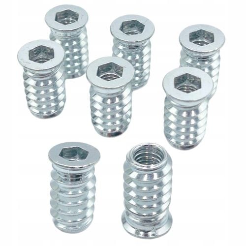 Mufa do drewna M6 x 20 mm 100 szt. dwugwintowa wkręcana z kołnierzem na Arena.pl