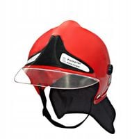 HEŁM STRAŻACKI CZERWONY DASZEK PRZEBRANIE DLA DZIECI ZABAWA KARNAWAŁ