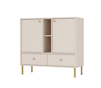 Nowoczesna Komoda 2 Drzwi 2 Szuflady TORO Beż 100 cm LP 3 kolory