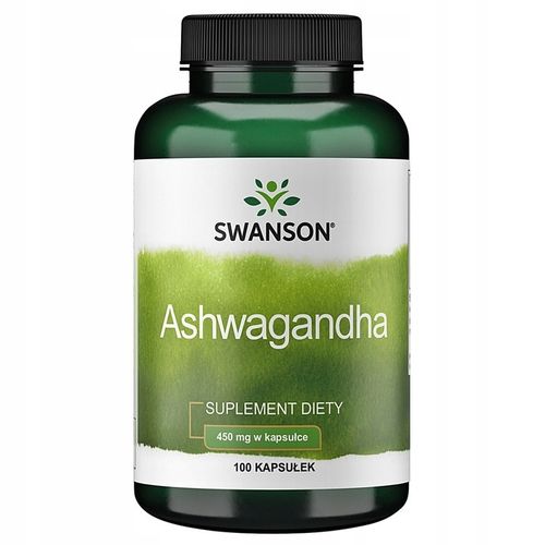 SWANSON ASHWAGANDHA 450mg Żeń-szeń PAMIĘĆ 2 op. 200 kaps STRES skóra SEN na Arena.pl
