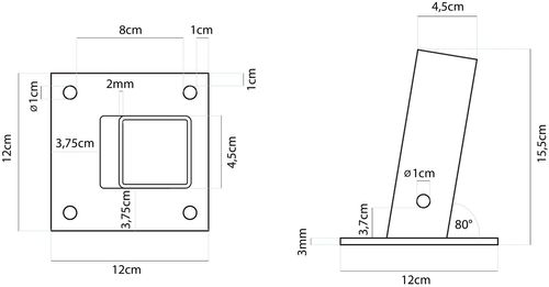 Stopa do masztu słupa czarna na Arena.pl