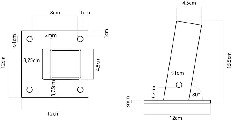 Stopa do masztu słupa czarna zdjęcie 5