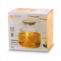 DZBANEK SZKLANY ze spiralą BOROKRZEMOWY Herbata Lemoniada Tadar Nexo 1,3 l