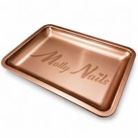 Metalowa tacka na narzędzia MollyNails prostokątna miedziana
