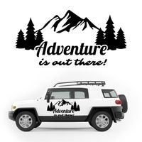 NAKLEJKA NA SAMOCHÓD napis góry las adventure KAMPER camper auto 100 cm