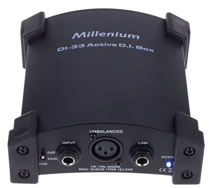Aktywny DI Box Millenium DI-33 Bateria 9V Phantom 48V zdjęcie 2