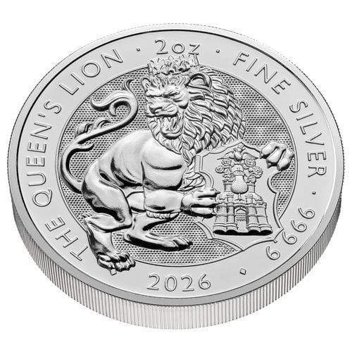 The Royal Tudor Beasts: Queen's Lion 2 uncje Srebra 2026 na Arena.pl