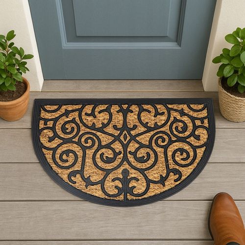 WYCIERACZKA POD DRZWI ZEWNĘTRZNA PÓŁOKRĄGŁA 40X60 DO BUTÓW KOKOSOWA BRĄZOWA na Arena.pl