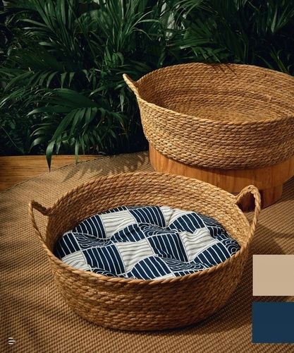 Legowisko Dla Kota Psa Kosz Okrągły Pleciony + Miękka Poduszka na Arena.pl