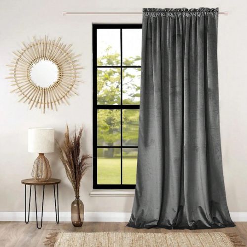 zasłona welurowa na taśmie - ciemnoszara na Arena.pl