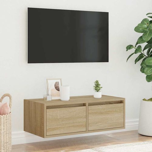 Szafka pod TV z oświetleniem LED, dąb sonoma, 75x35,5x25 cm na Arena.pl