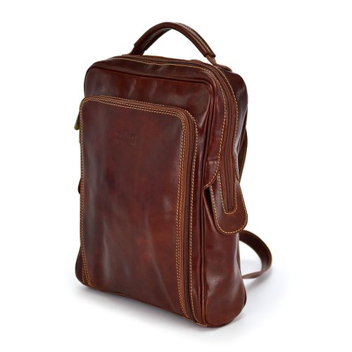 Duży Miejski pojemny plecak z prawdziwej skóry z kieszeniami Florence na Arena.pl