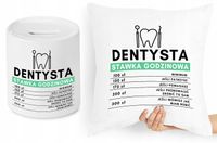 Dla Dentysty Zestaw Poduszka + Skarbonka Prezent Z Nadrukiem Ze Zdjęciem