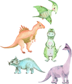 NAKLEJKI zestaw DINOZAURY na ścianę do pokoju dziecka M